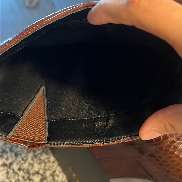 Azalea Wang Brown Croc-Embossed Heeled Boots - Picture 9 of 10